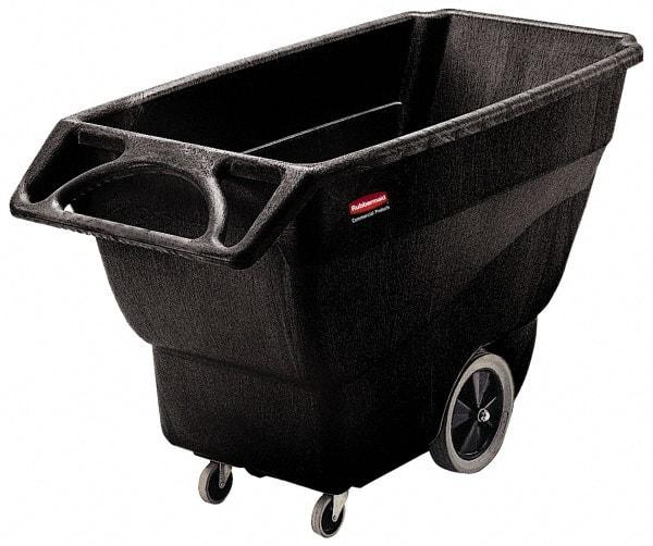 Rubbermaid - 600 Lb Load Capacity, 3/4 Cu Yd, Structural Foam Tilt Truck - 30-1/4" Wide x 64-1/2" Long x 38" High, Black - Caliber Tooling