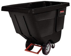 Rubbermaid - 450 Lb Load Capacity, 1/2 Cu Yd, Polyethylene Tilt Truck - 28" Wide x 56-3/4" Long x 38-5/8" High, Black - Caliber Tooling