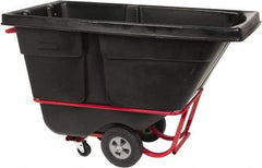 Rubbermaid - 850 Lb Load Capacity, 1/2 Cu Yd, Polyethylene Tilt Truck - 28" Wide x 60-1/2" Long x 38-5/8" High, Black - Caliber Tooling