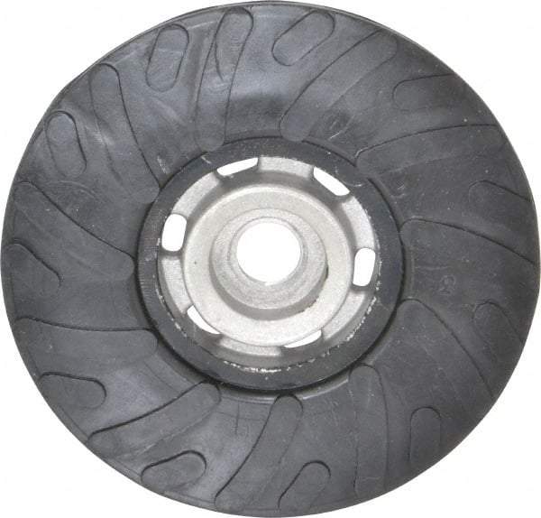 Made in USA - 4-1/2" Diam Disc Backing Ribbed Backing Pad - Medium Density, 13,000 RPM - Caliber Tooling