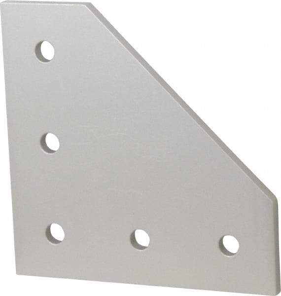 80/20 Inc. - 4-1/2" Wide, 4-1/2" High, Open Shelving 5 Hole 90° Angled Plate - Aluminum, Use with Series 15 & Bolt Kit 3320 or 3325 - Caliber Tooling