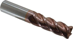 Accupro - 1", 4 Flute, Single End, Solid Carbide, 1/8" Corner Radius End Mill - 6" OAL, 40° Helix, Right Hand Flute, 3" LOC, Right Hand Cut - Caliber Tooling