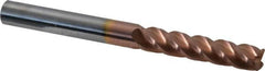 Accupro - 3/8", 4 Flute, Single End, Solid Carbide, 0.03" Corner Radius End Mill - 4" OAL, 40° Helix, Right Hand Flute, 1-3/4" LOC, Right Hand Cut - Caliber Tooling