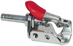 De-Sta-Co - 150 Lb Load Capacity, Flanged Base, Stainless Steel, Standard Straight Line Action Clamp - 3 Mounting Holes, 0.19" Mounting Hole Diam, 0.28" Plunger Diam, Thumb Handle - Caliber Tooling