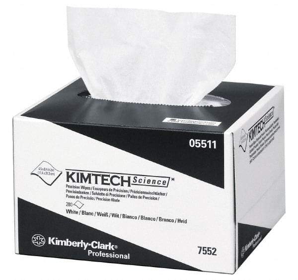 Kimtech - Dry Clean Room/Lab/Critical Task Wipes - Pop-Up, 8-3/8" x 4-3/8" Sheet Size, White - Caliber Tooling