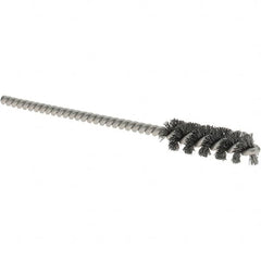 Osborn - 5/16" Diam Helical Steel Tube Brush - 0.005" Filament Diam, 1" Brush Length, 3-1/2" OAL, 1/8" Diam Shank - Caliber Tooling