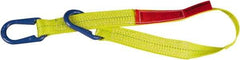 Lift-All - 3' Long x 3" Wide, 8,600 Lb Vertical Capacity, 2 Ply, Polyester Web Sling - 6,900 Lb Choker Capacity, Yellow - Caliber Tooling