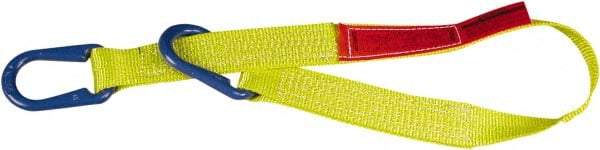 Lift-All - 14' Long x 4" Wide, 11,500 Lb Vertical Capacity, 2 Ply, Nylon Web Sling - 9,200 Lb Choker Capacity, Yellow - Caliber Tooling