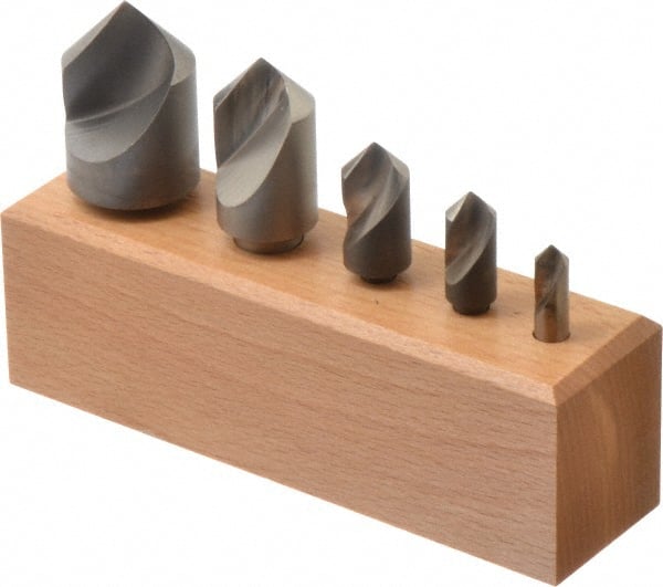 Keo - 5 Piece, 1/4 to 1" Head Diam, 90° Included Angle, Single End Countersink Set - Caliber Tooling