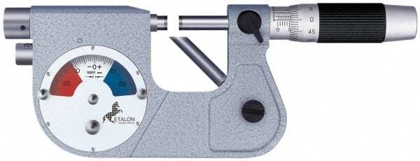 TESA Brown & Sharpe - 1 to 2 Inch Range, 0.0001 Inch Graduation, Satin Chrome Finish Mechanical Indicating Micrometer - Accurate to 0.0001 Inch, Carbide-Tipped Measuring Face, Includes Plastic Case - Caliber Tooling