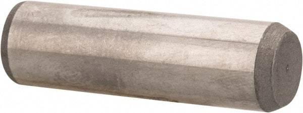 Made in USA - 3/8" Diam x 1-1/4" Pin Length 416 Stainless Steel Precision Dowel Pin - Passivated Finish, C 36-42 Hardness, 2 Beveled End - Caliber Tooling