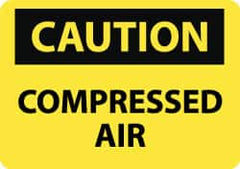 NMC - "Caution - Compressed Air", 10" Long x 14" Wide, Rigid Plastic Safety Sign - Rectangle, 0.05" Thick, Use for Accident Prevention - Caliber Tooling