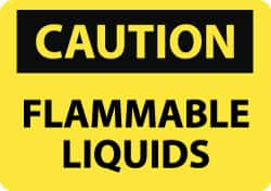 NMC - "Caution - Flammable Liquids", 10" Long x 14" Wide, Rigid Plastic Safety Sign - Rectangle, 0.05" Thick, Use for Hazardous Materials - Caliber Tooling