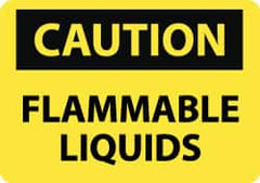 NMC - "Caution - Flammable Liquids", 10" Long x 14" Wide, Pressure-Sensitive Vinyl Safety Sign - Rectangle, 0.004" Thick, Use for Hazardous Materials - Caliber Tooling