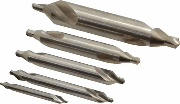 Keo - 5 Piece, #1 to 5, Plain Edge, Cobalt Combo Drill & Countersink Set - Caliber Tooling