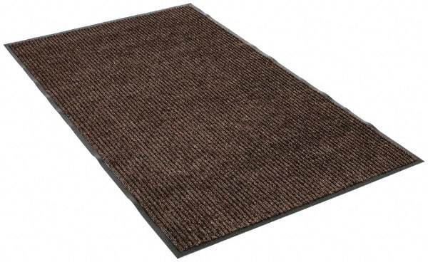 PRO-SAFE - 5 Ft. Long x 3 Ft. Wide, Poly Blended Carpet Surface, Ribbed Entrance Matting - 5/16 Inch Thick, Indoor, Medium Traffic, Vinyl, Brown - Caliber Tooling