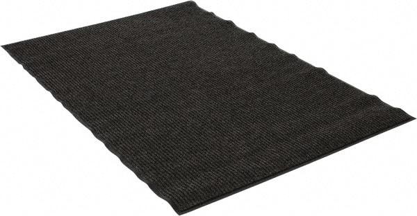 PRO-SAFE - 6 Ft. Long x 4 Ft. Wide, Poly Blended Carpet Surface, Ribbed Entrance Matting - 5/16 Inch Thick, Indoor, Medium Traffic, Vinyl, Gray - Caliber Tooling