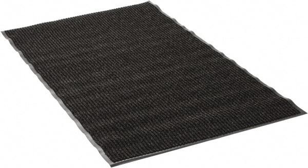 PRO-SAFE - 5 Ft. Long x 3 Ft. Wide, Poly Blended Carpet Surface, Ribbed Entrance Matting - 5/16 Inch Thick, Indoor, Medium Traffic, Vinyl, Black - Caliber Tooling