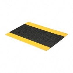 PRO-SAFE - 3' Long x 2' Wide, Dry Environment, Anti-Fatigue Matting - Black with Yellow Borders, Urethane with Vinyl Sponge Base, Beveled on 4 Sides - Caliber Tooling