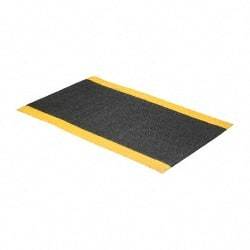 PRO-SAFE - 5' Long x 3' Wide, Dry Environment, Anti-Fatigue Matting - Black with Yellow Borders, Urethane with Vinyl Sponge Base, Beveled on 4 Sides - Caliber Tooling