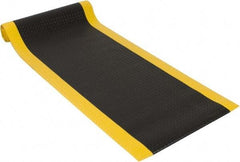 PRO-SAFE - 12' Long x 3' Wide, Dry Environment, Anti-Fatigue Matting - Black with Yellow Borders, Vinyl with Vinyl Sponge Base, Beveled on 4 Sides - Caliber Tooling