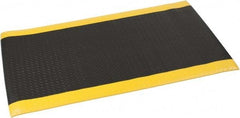 PRO-SAFE - 5' Long x 3' Wide, Dry Environment, Anti-Fatigue Matting - Black with Yellow Borders, Vinyl with Vinyl Sponge Base, Beveled on 4 Sides - Caliber Tooling