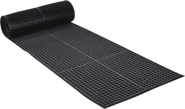 PRO-SAFE - 20' Long x 3' Wide, Dry/Wet Environment, Anti-Fatigue Matting - Black, SBR Rubber with Rubber Base, Beveled on 4 Sides - Caliber Tooling