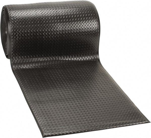 PRO-SAFE - 60' Long x 3' Wide, Dry Environment, Anti-Fatigue Matting - Black, Vinyl with Vinyl Sponge Base, Beveled on 4 Sides - Caliber Tooling