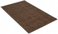 PRO-SAFE - 5 Ft. Long x 3 Ft. Wide, Poly Blended Carpet Surface, Raised Diamond Pattern Entrance Matting - 1/4 Inch Thick, Indoor, Heavy Traffic, Recycled Rubber, Walnut - Caliber Tooling