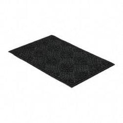 PRO-SAFE - 3 Ft. Long x 2 Ft. Wide, Poly Blended Carpet Surface, Raised Diamond Pattern Entrance Matting - 1/4 Inch Thick, Indoor, Heavy Traffic, Recycled Rubber, Black - Caliber Tooling