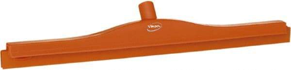 Vikan - 24" Rubber Blade Floor Squeegee - Double Edge, Orange, Plastic Holder - Caliber Tooling