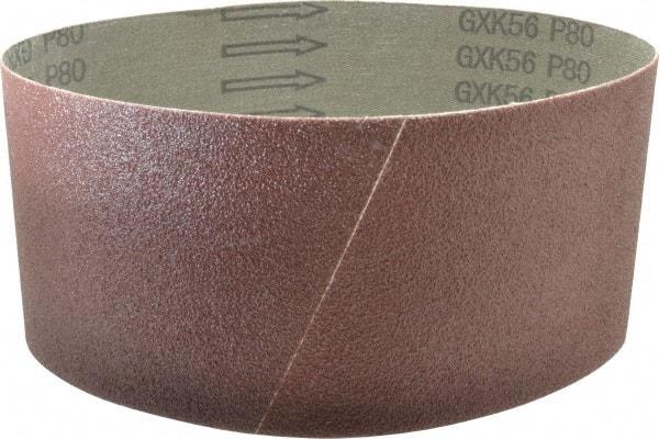 Tru-Maxx - 4" Wide x 21-3/4" OAL, 80 Grit, Aluminum Oxide Abrasive Belt - Aluminum Oxide, Medium, Coated, X Weighted Cloth Backing, Dry - Caliber Tooling