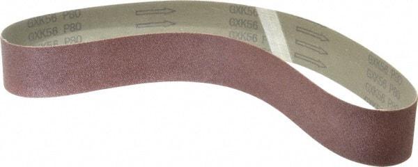 Tru-Maxx - 2" Wide x 36" OAL, 80 Grit, Aluminum Oxide Abrasive Belt - Aluminum Oxide, Medium, Coated, X Weighted Cloth Backing, Dry - Caliber Tooling