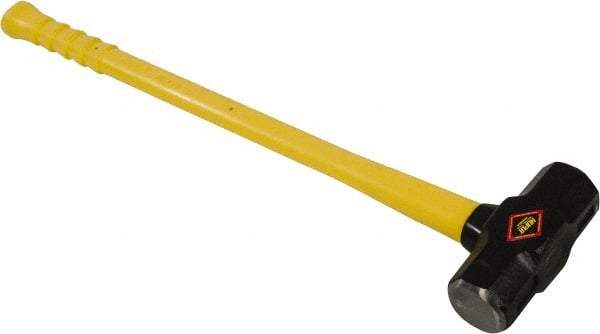 NUPLA - 12 Lb Head, Sledge Hammer - Steel Head, 2-1/2" Face Diam, Fiberglass Handle - Caliber Tooling