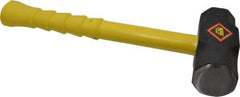 NUPLA - 8 Lb Head, 16" Long Sledge Hammer - Steel Head, 2-1/4" Face Diam, Fiberglass Handle - Caliber Tooling