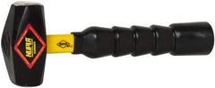 NUPLA - 2 Lb Head, 10" Long Drilling Hammer - Steel Head, 1-1/4" Face Diam, Fiberglass Handle - Caliber Tooling