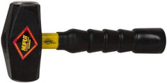 NUPLA - 4 Lb Head, 10" Long Drilling Hammer - Steel Head, 1-1/2" Face Diam, Fiberglass Handle - Caliber Tooling