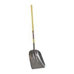 NUPLA - 19-3/4" High x 15-1/4" Wide Square Aluminum Shovel - 48" Long Fiberglass Straight Handle - Caliber Tooling