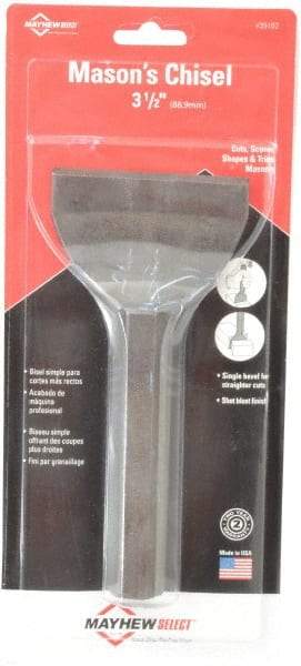 Mayhew - 7" OAL x 3-1/2" Blade Width Brick Chisel - Caliber Tooling