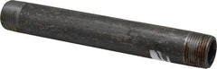 Made in USA - Schedule 80, 1" Diam x 9" Long Black Pipe Nipple - Threaded - Caliber Tooling