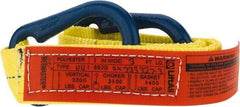 Lift-All - 3' Long x 2" Wide, 3,200 Lb Vertical Capacity, 1 Ply, Polyester Web Sling - 2,500 Lb Choker Capacity, Yellow - Caliber Tooling