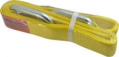 Lift-All - 8' Long x 2" Wide, 3,200 Lb Vertical Capacity, 1 Ply, Polyester Web Sling - 2,500 Lb Choker Capacity, Yellow - Caliber Tooling