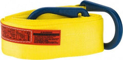 Lift-All - 16' Long x 4" Wide, 6,400 Lb Vertical Capacity, 1 Ply, Polyester Web Sling - 5,000 Lb Choker Capacity, Yellow - Caliber Tooling