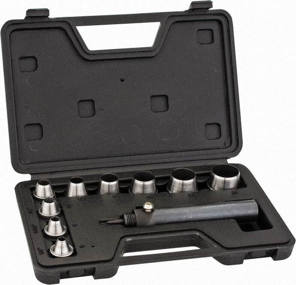 General - 10 Piece, 1/4 to 1", Hollow Punch Set - Comes in Plastic Case - Caliber Tooling