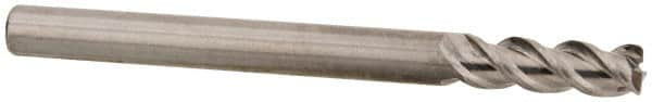 OSG - 1/8", 3 Flute, Single End, Solid Carbide, 0.01" Corner Radius End Mill - 1-1/2" OAL, 45° Helix, Right Hand Flute, 3/8" LOC, Right Hand Cut - Caliber Tooling