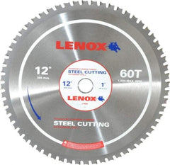 Lenox - 12" Diam, 1" Arbor Hole Diam, 60 Tooth Wet & Dry Cut Saw Blade - Titanium Carbide-Tipped, General Purpose Action, Standard Round Arbor - Caliber Tooling