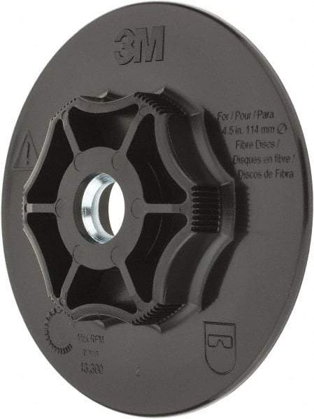 3M - 4-1/2" Diam Quick-Change Disc Backing Pad - Hard Density, 13,300 RPM, TN Compatible - Caliber Tooling