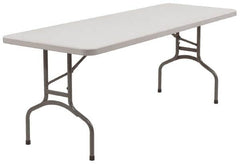 NPS - 72" Long x 30" Wide x 29-1/2" High, Lightweight Folding Table - Light Gray - Caliber Tooling