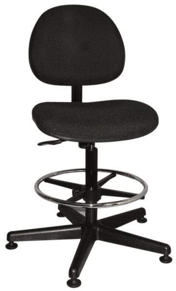 Bevco - Swivel Stool - 18" Wide x 18" Deep, Woven Fabric Seat, Black - Caliber Tooling