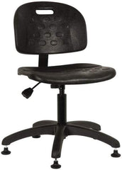 Made in USA - Adjustable Chair - 19-1/4" Wide x 17-1/4" Deep, Polyurethane Seat, Black - Caliber Tooling